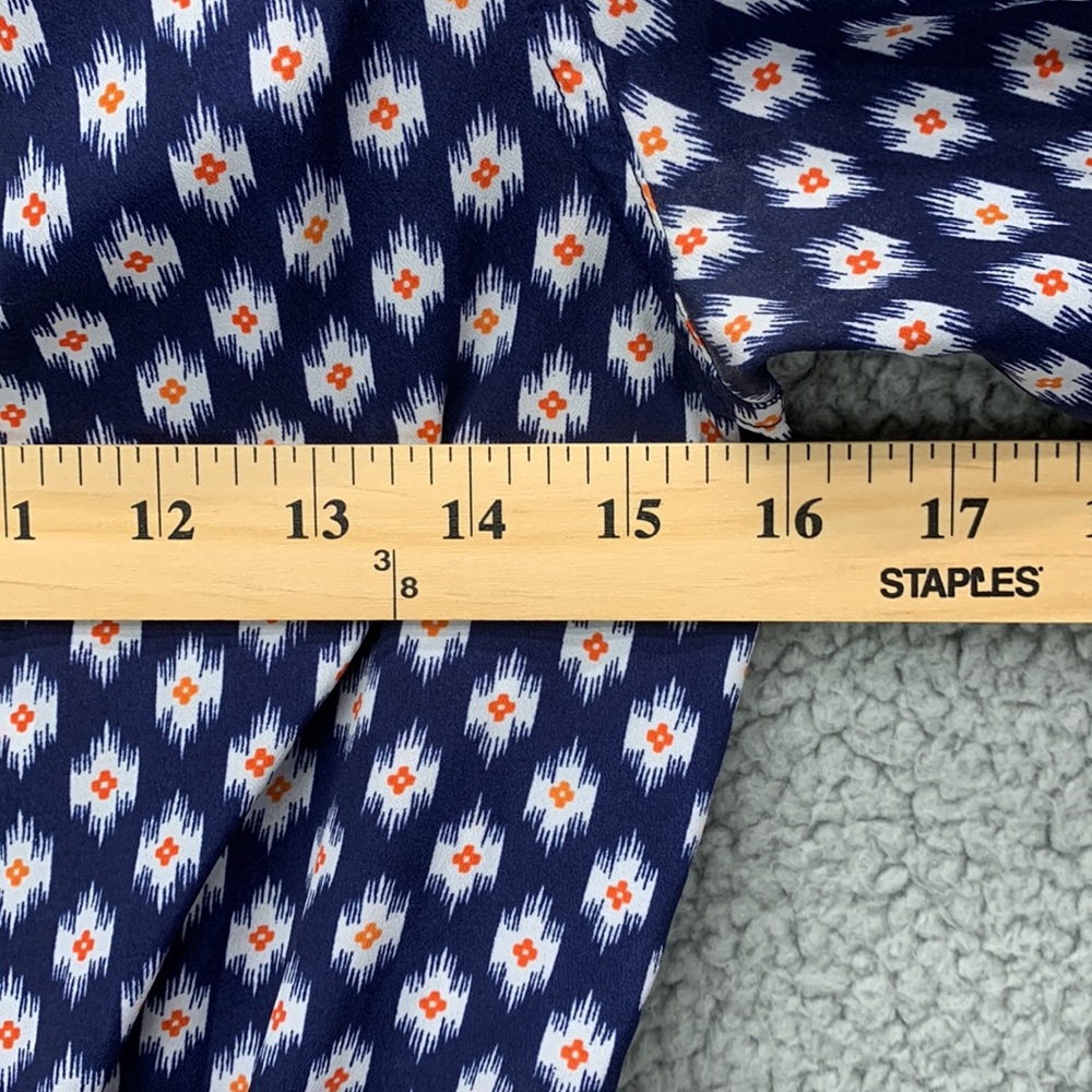 Michael Kors Romper Women’s Size XS Blue Long Sleeve Printed Shorts One Piece - Picture 9 of 12